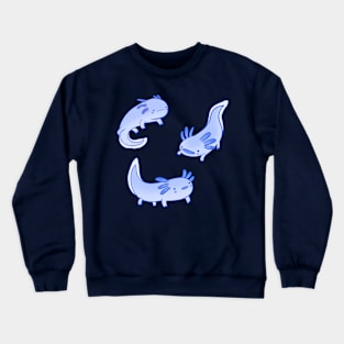 Cute blue axolotls drawing Crewneck Sweatshirt